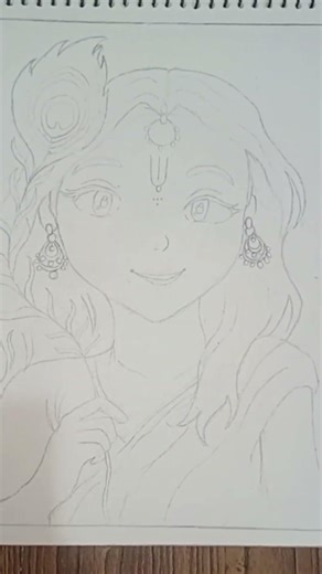 Radha ka drawing 😊😊 plz like and subscribe ☺️🩷 comment the Radhe Radhe