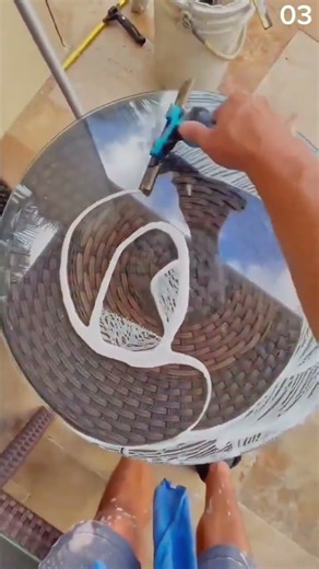 Scrubbing wicker table with suds for spotless outdoor shine