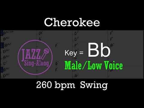 Cherokee - Backing Track with Intro + Lyrics in Bb (Male) - Jazz Sing-Along