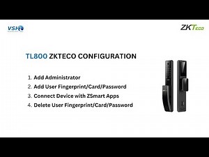 TL800 ZKTECO CONFIGURATION - ZSMART