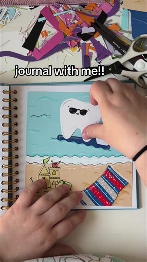 I hope my wisdom has a good vacation!! 🥹🦷🌊🏄‍♂️join our sticker club on Patreon! ❤️ #journal #junkjournal #journaling #junkjournaling #scrapbooking