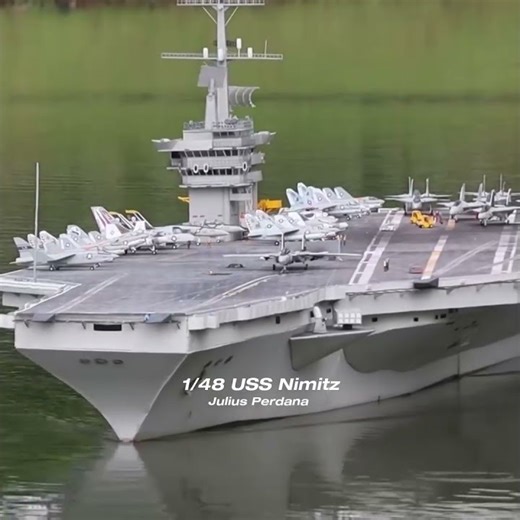 1/48 RC USS Nimitz : Second trial on water #aircraftcarrier #ussnimitz
