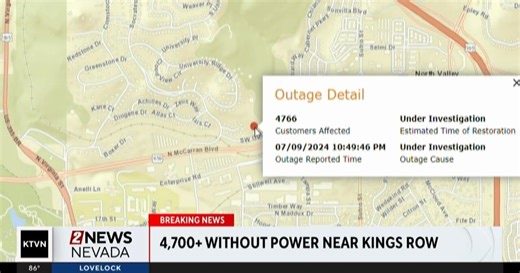 Power restored to nearly 5,000 NV Energy customers in North Reno
