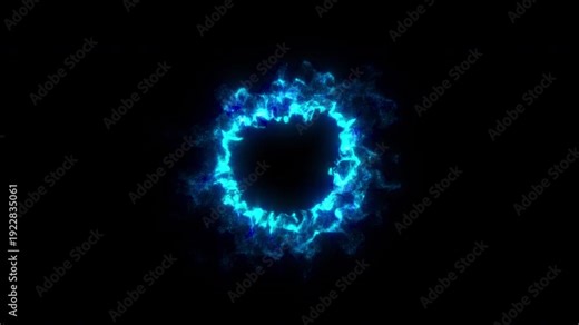Blue Energy Shockwave Explosion with Transparent Background Alpha Channel MOV File