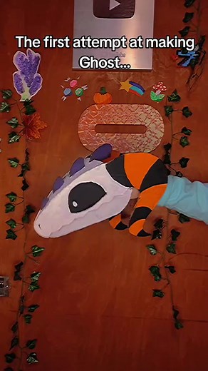 the first attempt at Ghost... #dragonpuppets🍃🐉🐉 #paperdragonpuppet #dragonpuppet #dragon #paperdragonpuppets