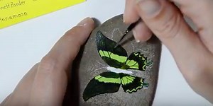 She Draws A Butterfly On A River Rock And Watch How She Transforms It With Paint!