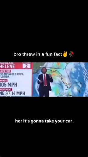 Memes® on Instagram: "In this humorous viral clip, a weather forecaster is seen delivering a report on Hurricane Helene. As he points to the storm's path on the map, he takes a sudden, comedic detour into his personal life, revealing that "Helene" is also the name of his ex-wife. He deadpans that their divorce was finalized that very week and warns viewers that if the storm is anything like her, "it’s going to take your car, it’s going to take your house, it’s going to ruin your damn life." The