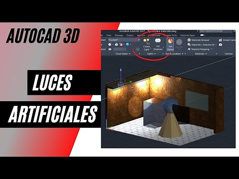 Curso AutoCad 3D. Aplicar luces artificiales: Point Light, Spot Light, Distant Light.