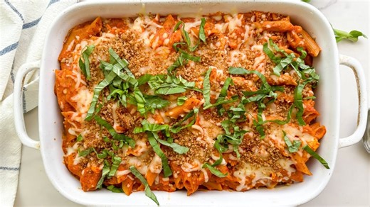 Baked Creamy Red Pepper Penne Pasta Recipe