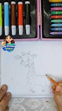 "Easy cute giraffe drawing" #drawing #art