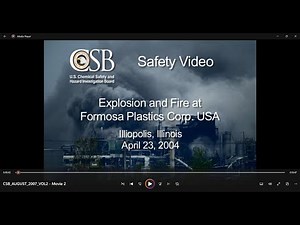 Chemical/Explosions: Explosion/Fire at Formosa Plastics Illiopolis IL Apr 2004