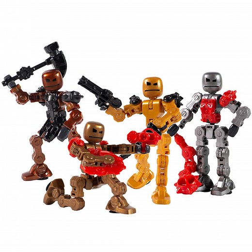 Klikbot Villains Metallic 4-Pack | Stop Motion Action Figures