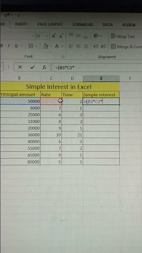 simple interest in excel ####Excel ####