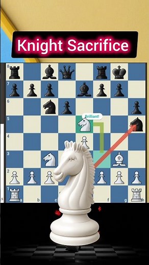 Brilliant Knight Sacrifice!! The Knight #chess #gotham chess #shorts