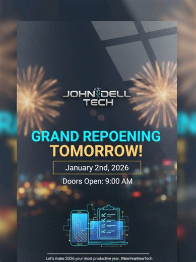 Happy New Year’s Day! We hope you’re enjoying the first sunrise of 2026. While you’re finalizing those New Year resolutions and mapping out your 2026 To-Do list, remember: *Big goals require big tech.* Whether you need a system diagnostic, a Siri-integrated workflow setup, or a complete hardware refresh, the experts are back in the lab tomorrow. *REOPENING TOMORROW: January 2nd, 2026 ⏰ Opening Time, 9:00 AM]* Let’s start the year with zero lag and 100% efficiency. We can’t wait to see our client