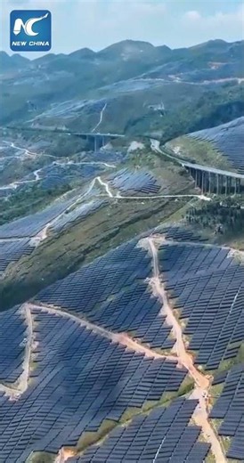 Solar panels turn mountains into productive land in China's Guizhou