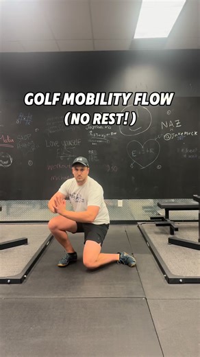 Non stop full body golf mobility routine that will free your swing. This is perfect for golfers that only have a few minutes to stretch. Try it today! #golfworkout #golffitness #golftips #golfexercise | J Golf Fitness