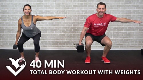 40 Min Total Body Workout with Weights - HASfit - Free Full Length Workout Videos and Fitness Programs
