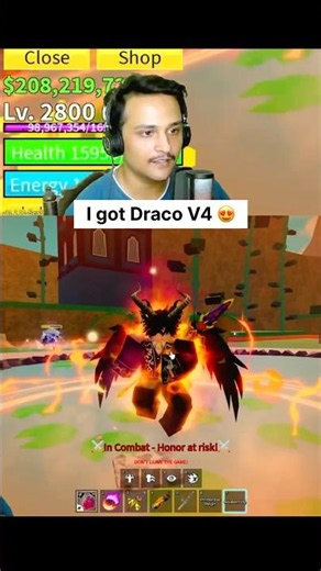 I got draco V4 #bloxfruits #bloxfruit #giveaway #cosmogaming