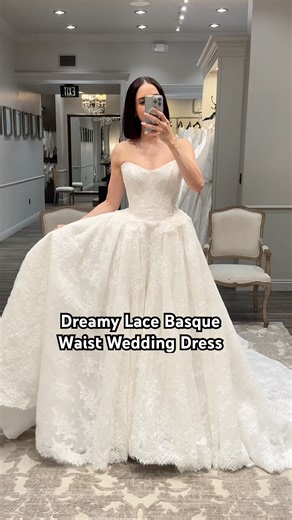 Dreamy Lace Basque Waist Wedding Dress