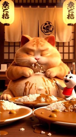 #animation #cartoon #pixarstyle #cat #chubbycat #chinesefood #funny #movie #funnycat