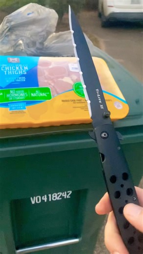 Cold Steel Ti-Lite — Plain vs Modified Serrations | Meat Cut Test @csknives #edc #selfdefense