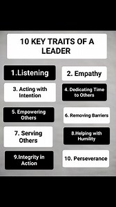 23K views · 147 reactions | 10 Key Traits of A Leader 1.Listening:...