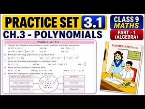 Practice Set 3.1 | Class 9 | Maths part 1 (Algebra) | Chapter 3 Polynomials | Maharashtra Board