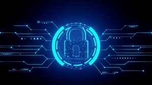 concept security system pad lock background, futuristic design.