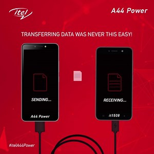 With the powerful OTG support of itel A44 Power, sharing heavy files from one phone to another won’t be a hassle anymore! #itelA44Power | itel