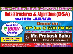 Data Structures & Algorithms with JAVA Online Training @ DURGASOFT