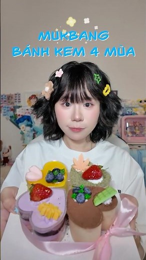 Mukbang Cake of the Four Seasons 🌞🍁❄️🍀 #meosimmy #shorts #mukbang