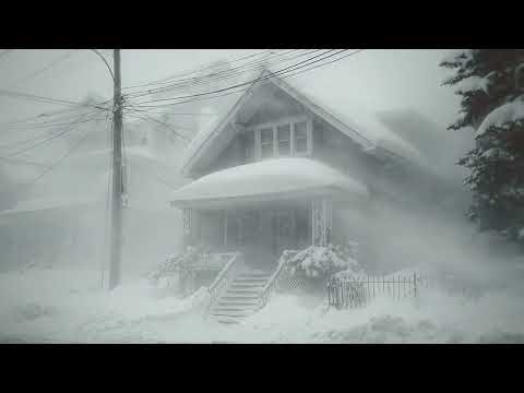 Intense Blizzard at a Cozy Forest Cabin | Howling Wind & Snowstorm Sounds for Sleeping