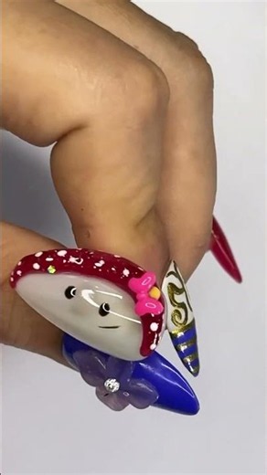 Hello kitty nail design 3d❤️#inspo #hellokitty #nailtutorial #3d #nailart #shortsviral