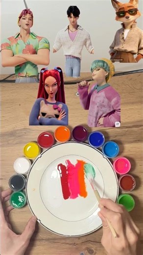 K-Pop Demon Hunters Mixing Coloring #kpop #kpopdemonhunters #anime #shorts #colors #art