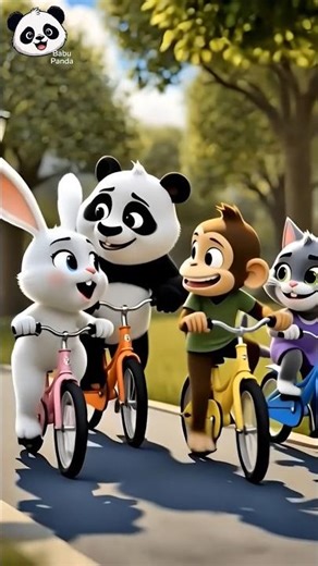 Babu Panda’s Hero Moment! 🦸‍♂️🚲 #BabuPanda#PandaAdventure