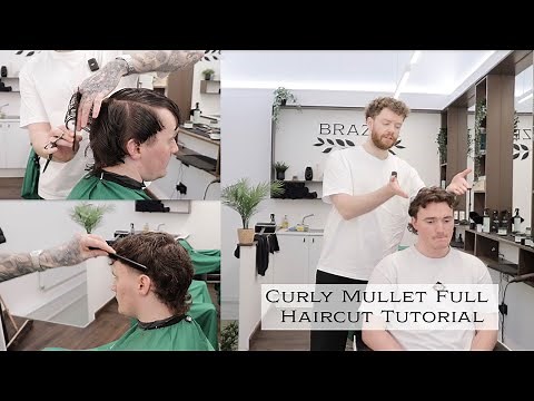 Men's Curly Mullet Haircut | In Depth, Step By Step,Barber Tutorial