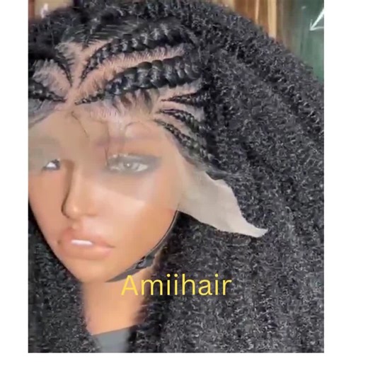 Full Frontal Afro Braided Wig: Lightweight Protective Hairstyle