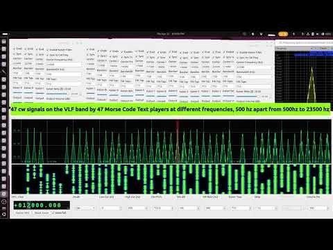 New Morse Code CW Text Player: 47 CW signals on the VLF band(500 - 23500 hz)(20-112 wpm) LiVE DEMO