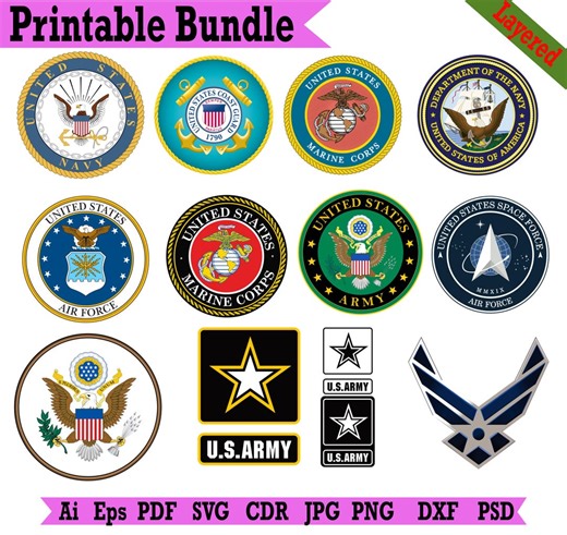 US Military Logos – Army, Navy, Air Force Vector Files (digital Download) - Etsy Australia
