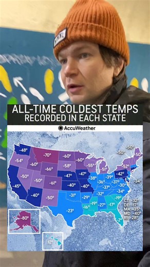 The coldest temperatures recorded in each USA state! | Chris Tuck