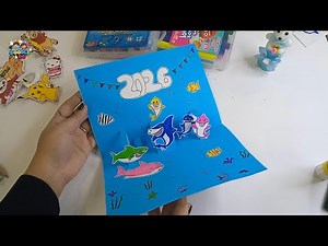 Baby Shark Pop-Up Card New Year 2026 🦈 | Simple DIY Greeting Card