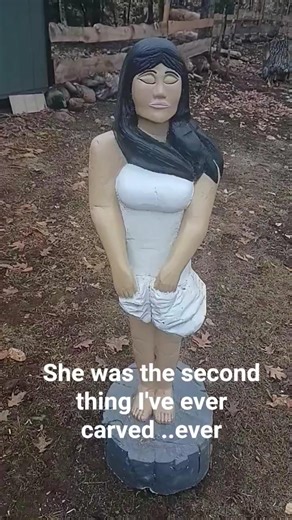 she needs a new paint job #carving #woodworking #nature