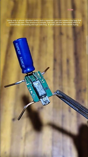 Making A Toy Bug Using A Phone Vibration Motor And A Capacitor