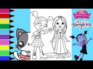 Coloring Vampirina and Disney Princess Rapunzel and Belle Coloring Book Pages | Sprinkled Donuts JR