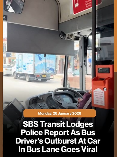 SBS Transit lodges police report as bus driver's outburst at car in bus lane goes viral #sataysource #singapore #sgnews