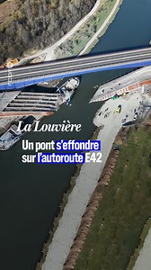 214K views · 836 reactions | Un pont en travaux s'est affaissé sur l'autoroute E42 à hauteur d'Houdeng-Goegnies-Manage (La Louvière). Le bourgmestre a déclenché le plan médical d'urgence. Selon le capitaine Benoît Filippi de la zone de secours Hainaut, une personne est décédée et trois autres sont blessées. | RTBF Info | Facebook
