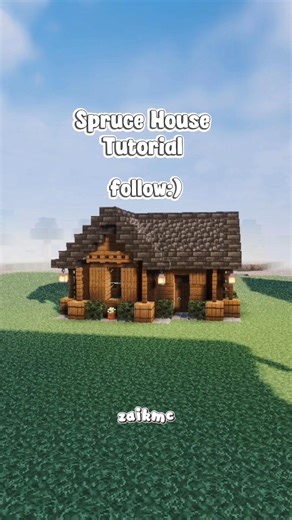 Spruce House Tutorial 🏠 #Minecraft #minecrafttutorial #minecraftbuilding #minecrafthouseless