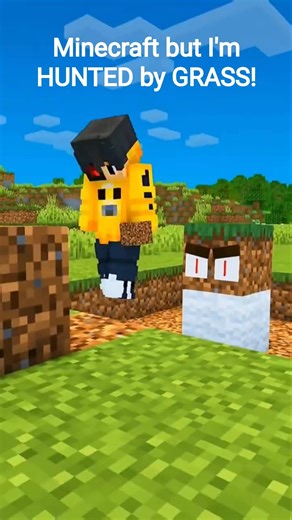 Minecraft but I'm HUNTED by GRASS! #shorts