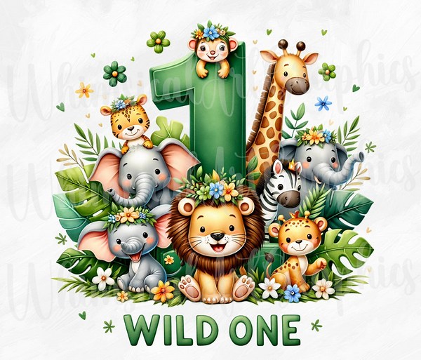 Wild One Birthday Collection, Wild One PNG, 1st Birthday Safari Jungle Animals Kids Design, Woodland Animals Birthday PNG, Commercial Use - Etsy